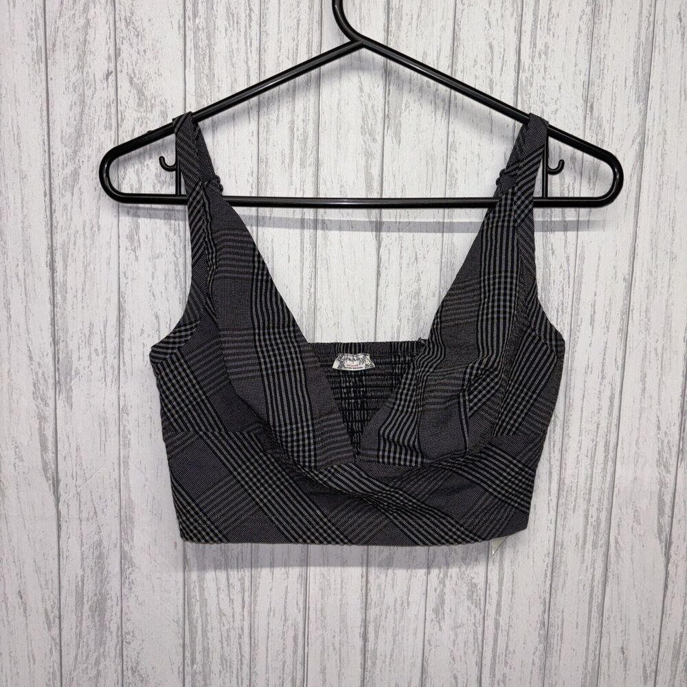 Womens Size XS Intimately Free People Plaid Crop Tank EUC